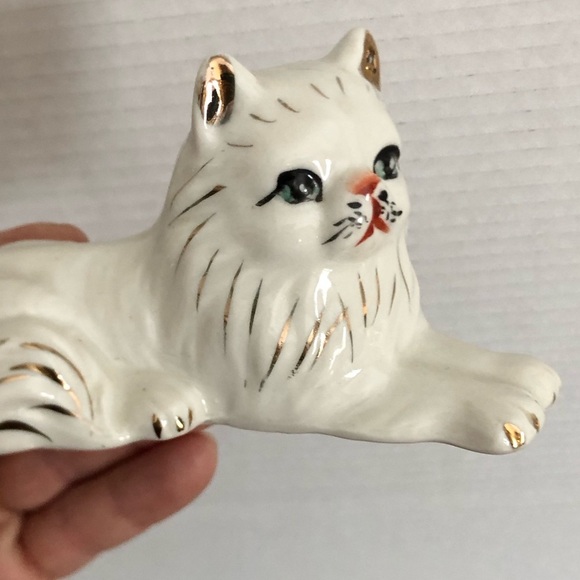 Vtg Porcelain Hand Painted Persian Cat - Picture 8 of 12